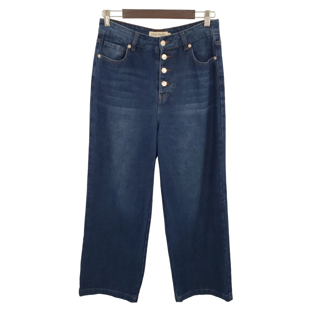 Great‎ Smoky Wide Leg High Rise Button Fly Jeans Size 9 Retro Casual Denim NWOT